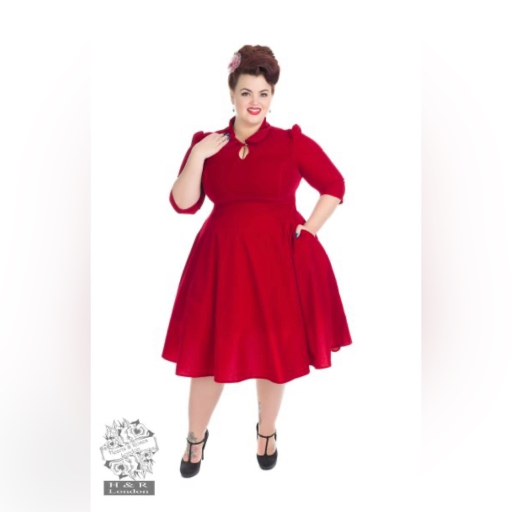 Vintage-Inspired Red Fit & Flare Dress